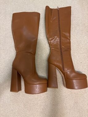 Retro Brown Tall Boots